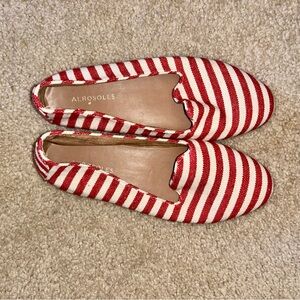 AEROSOLES Red and White Striped Flats